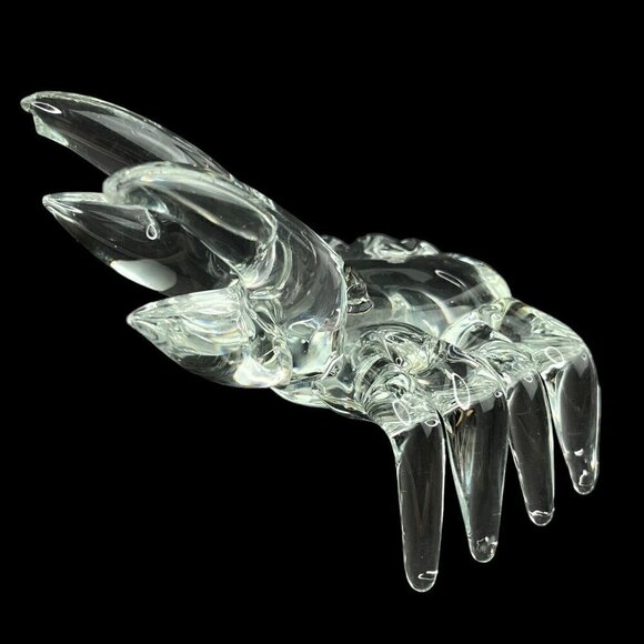 Crystal Clear Art Glass Crab Paperweight Figural Sea Life Figurine Beach Decor - Picture 2 of 12